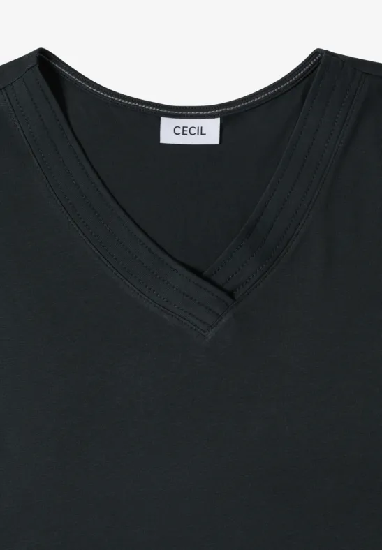 Weiches V-Ausschnitt Shirt aus Baumwoll-Modal