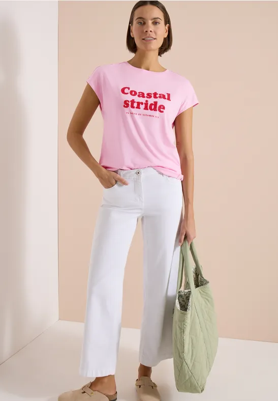 T-Shirt mit 'Coastal Stride' Slogan