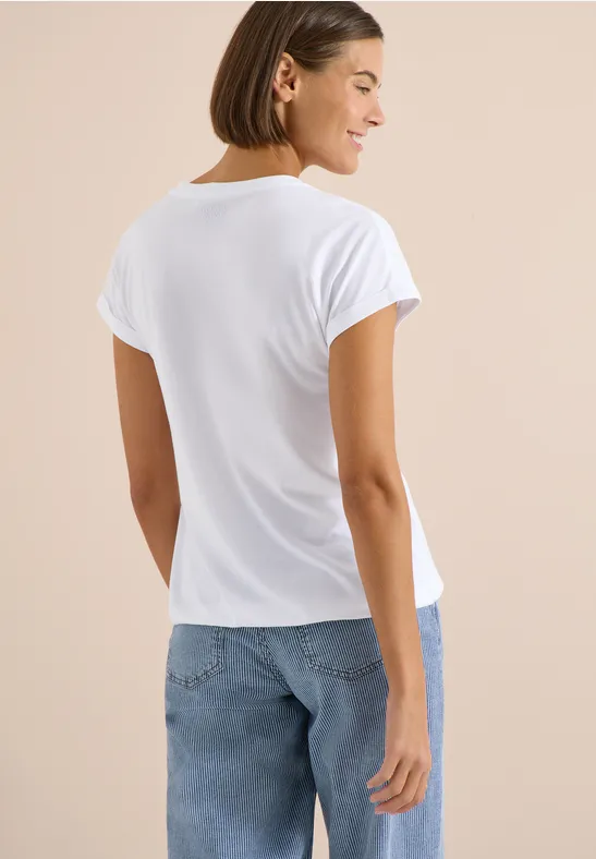 Minimalistisches Tunika-Shirt mit Split-Neck