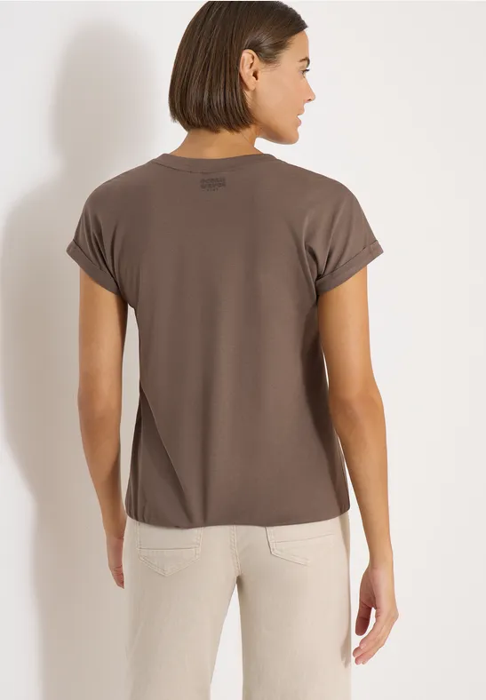 Tunika-Oberteil mit Split-Neck Ausschnitt
