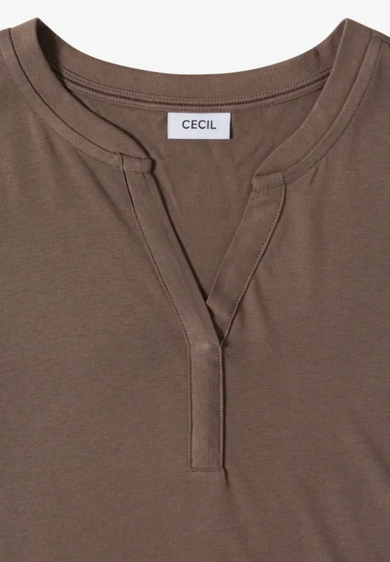 Tunika-Oberteil mit Split-Neck Ausschnitt