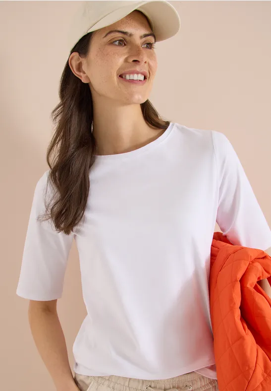 Feminines U-Boot-Ausschnitt T-Shirt