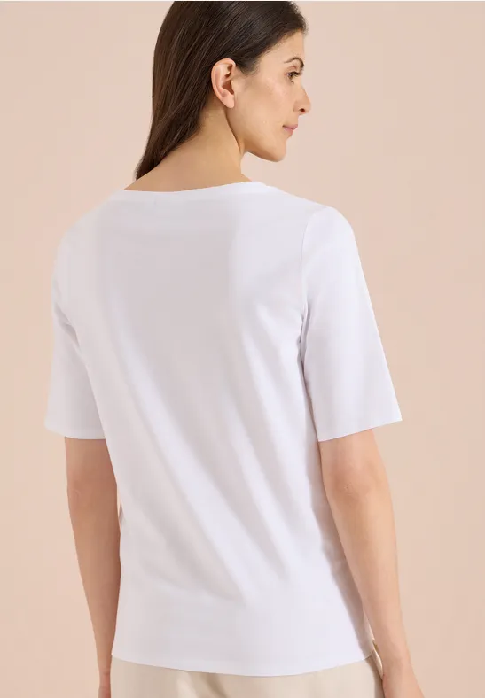 Feminines U-Boot-Ausschnitt T-Shirt