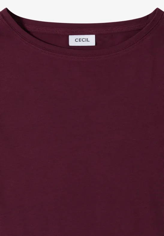 Klassisches Jerseyshirt mit U-Boot-Ausschnitt