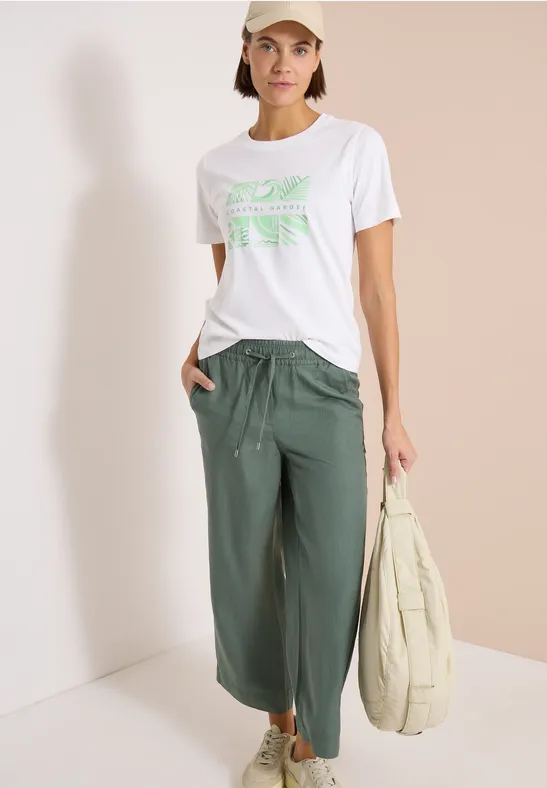 Baumwoll-T-Shirt mit Coastal Garden Print