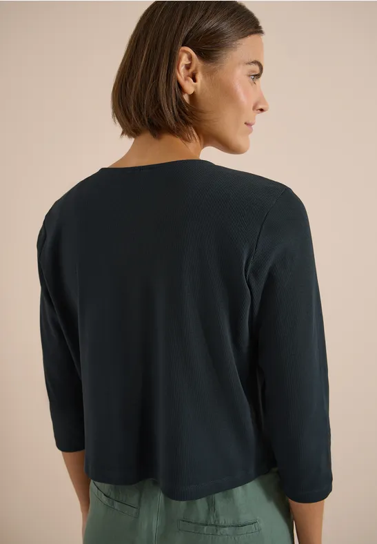 Kurzjacke mit feiner Rippenstruktur
