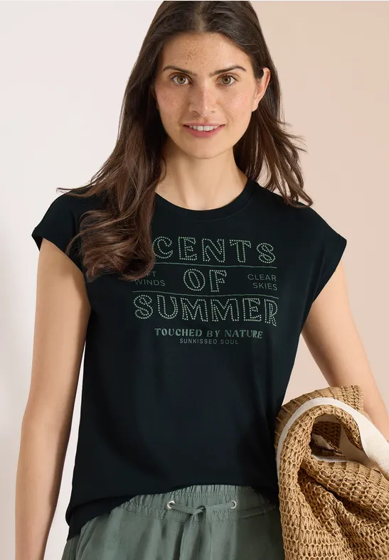 T-Shirt mit Grafik-Print und Flügelärmeln