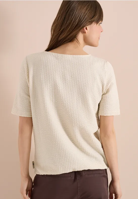 Seersucker-Shirt mit Knotendetail