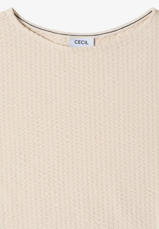 Seersucker-Shirt mit Knotendetail