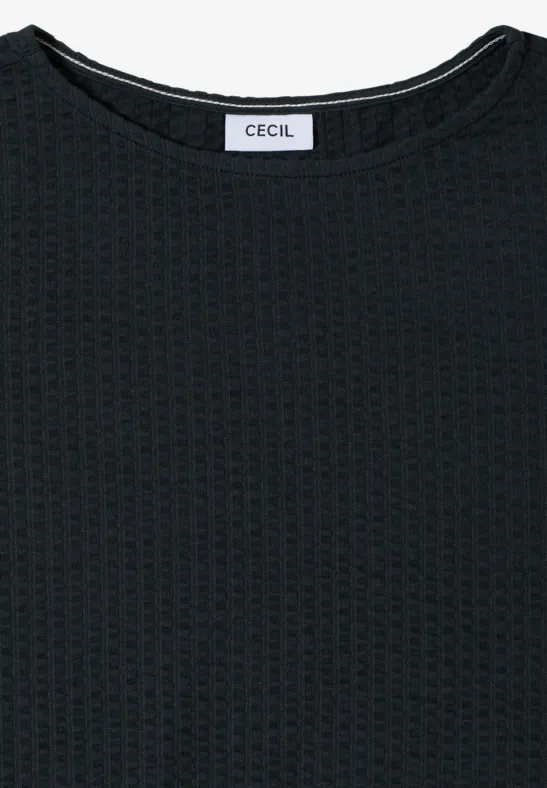 Seersucker-Shirt mit Knotendetail