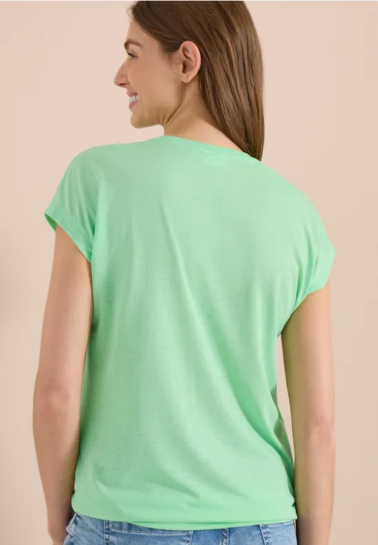 Print-Shirt mit Blouson-Saum