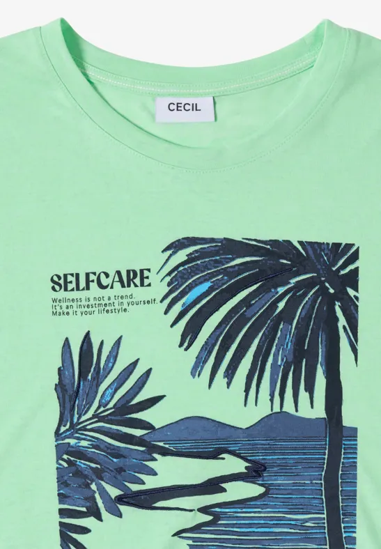 Print-Shirt mit Blouson-Saum
