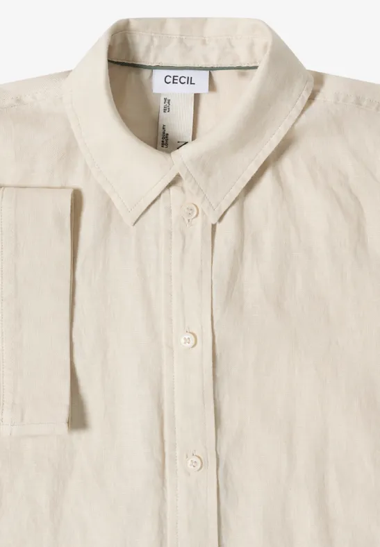 Kurzärmelige Bluse aus reinem Leinen