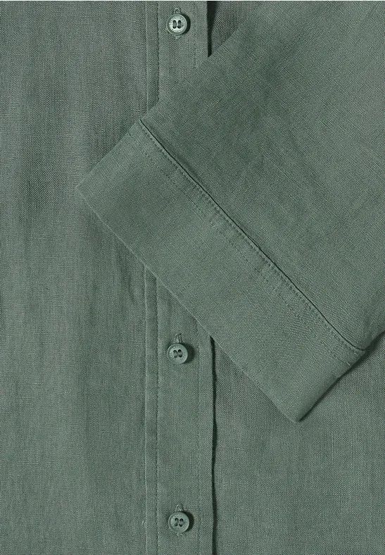 Kurzarm-Hemdbluse aus reinem Leinen