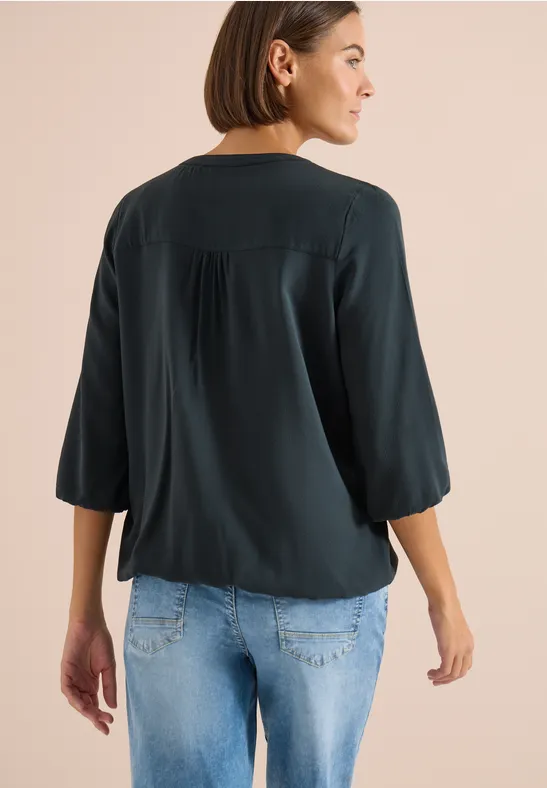 Strukturierte Bluse mit Bindebändern