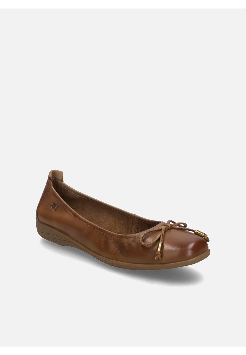 Klassische Lederballerinas mit Schleife