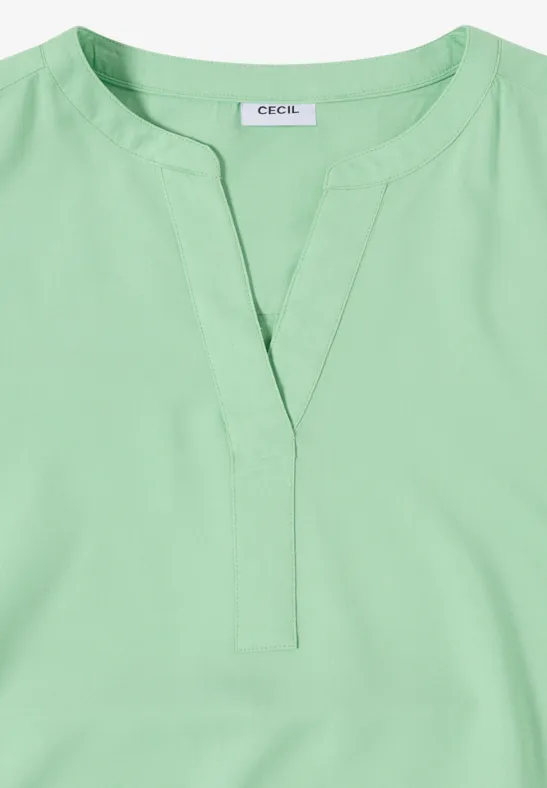 Leichtgewichtige Bluse mit Split-Neck