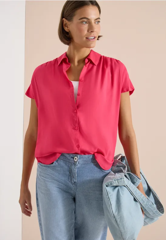 Locker geschnittene Kurzarm-Bluse