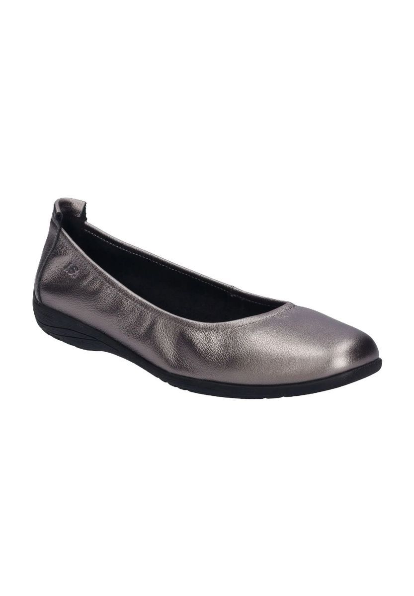 Komfort-Ballerinas aus Metallic-Leder