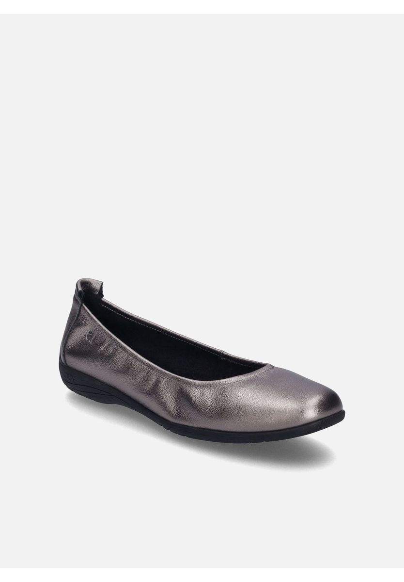 Komfort-Ballerinas aus Metallic-Leder