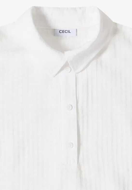 Strukturierte Kurzarm-Polobluse