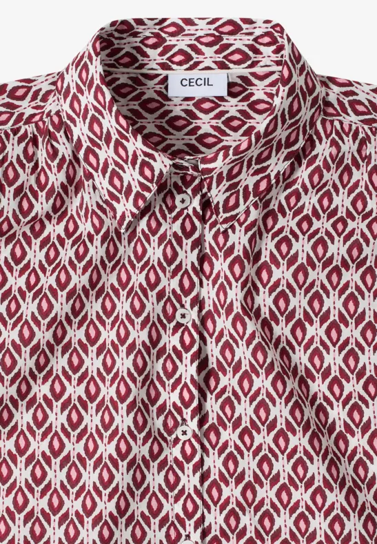 Kurzarmbluse mit geometrischem Print