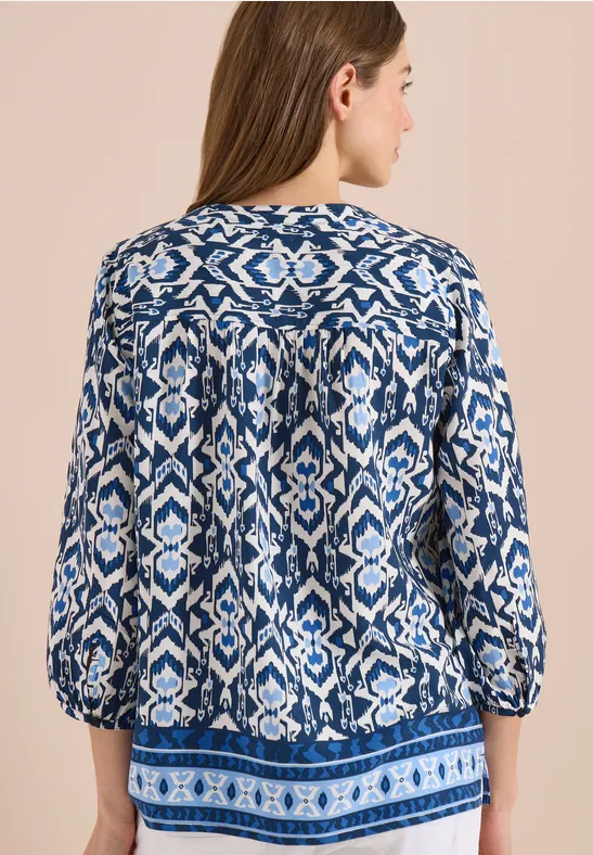 Lässige Tunika-Bluse mit Ikat-Muster
