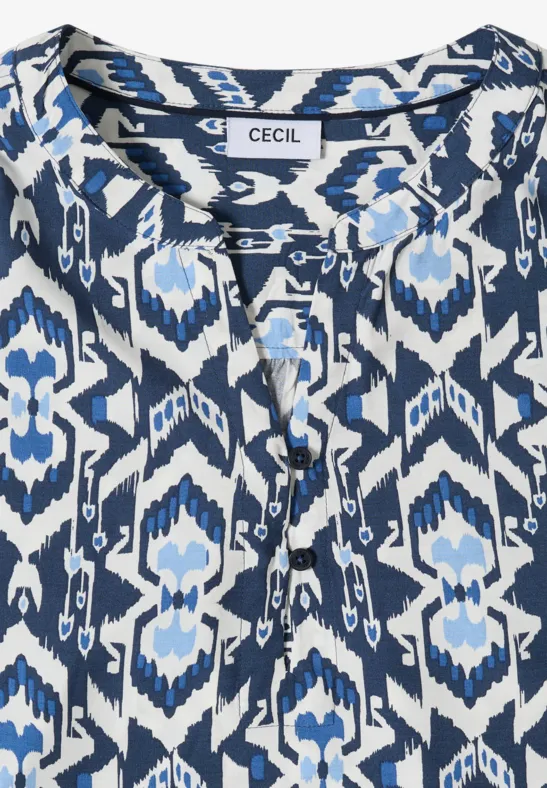 Lässige Tunika-Bluse mit Ikat-Muster