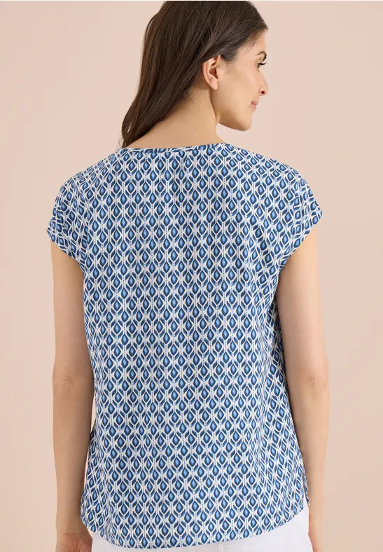 Gemustertes Viskose-Blusenshirt