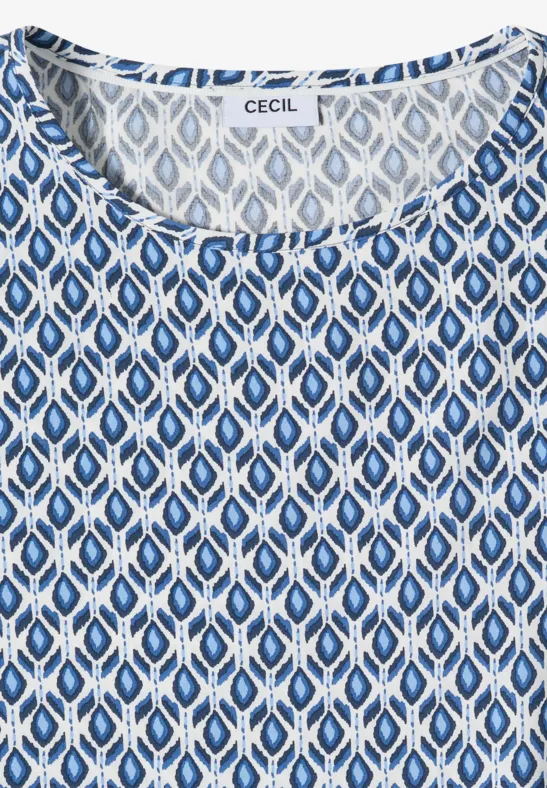 Gemustertes Viskose-Blusenshirt