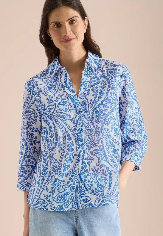 Lässiges Paisley-Print Baumwoll-Hemd