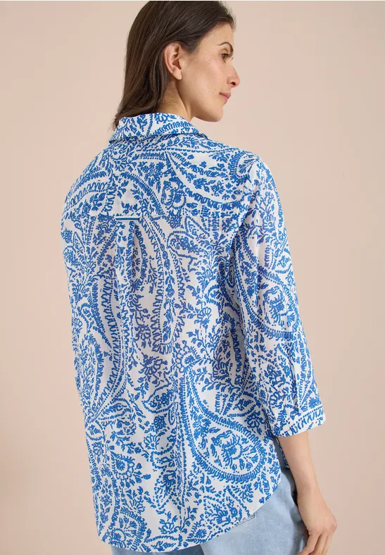 Lässiges Paisley-Print Baumwoll-Hemd