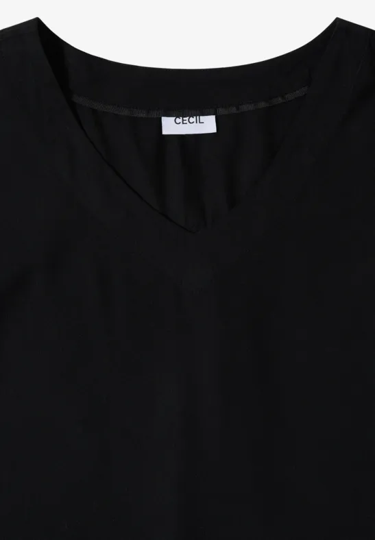 Viskose-Blusenshirt mit Knotendetail