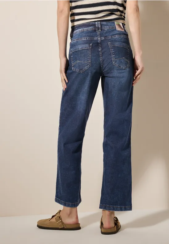 Weite High-Waist-Jeans