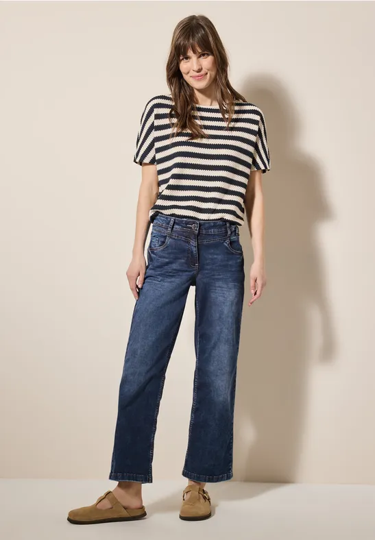 Weite High-Waist-Jeans