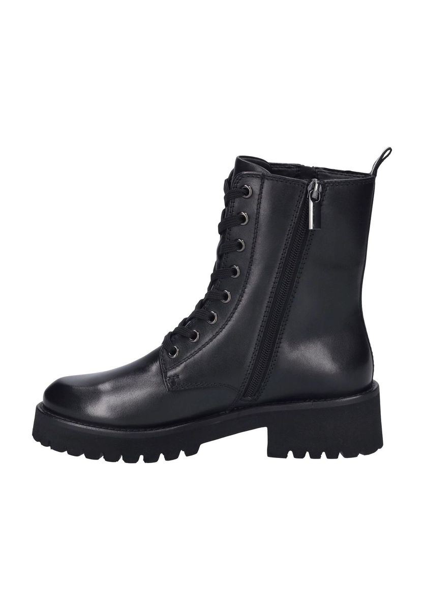 Schnürstiefeletten aus Leder mit Profilsohle