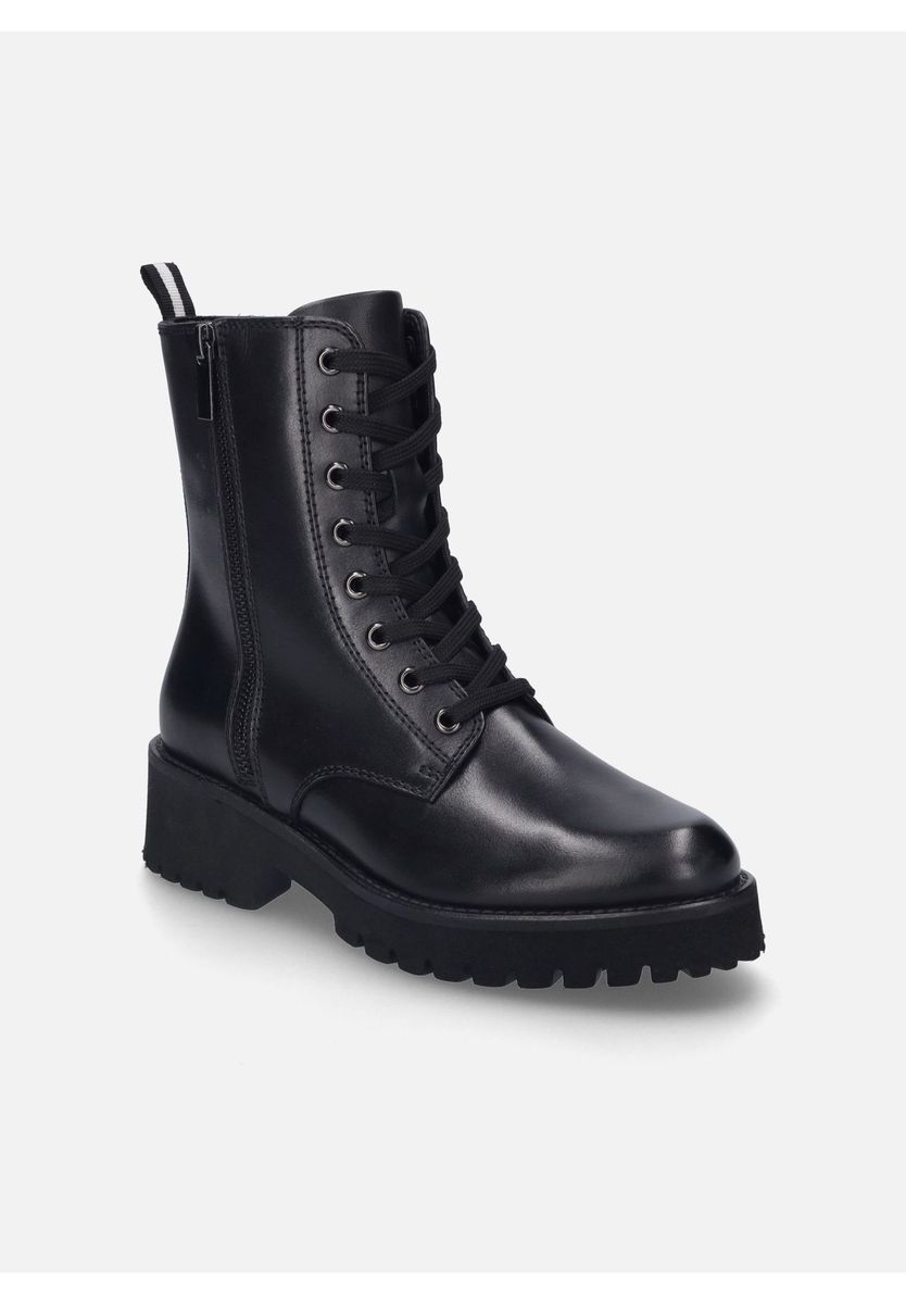 Schnürstiefeletten aus Leder mit Profilsohle