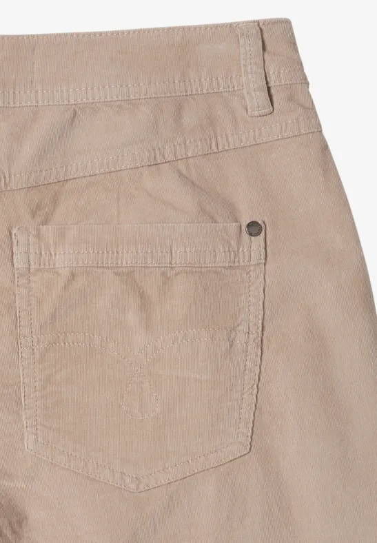 Weite Cordhose mit hohem Bund
