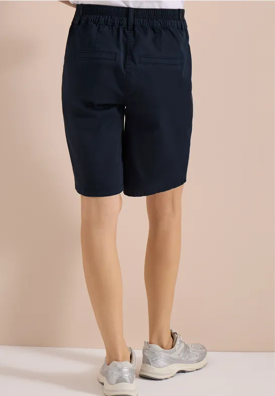 Lässige Shorts mit geradem Bein und Tunnelzug