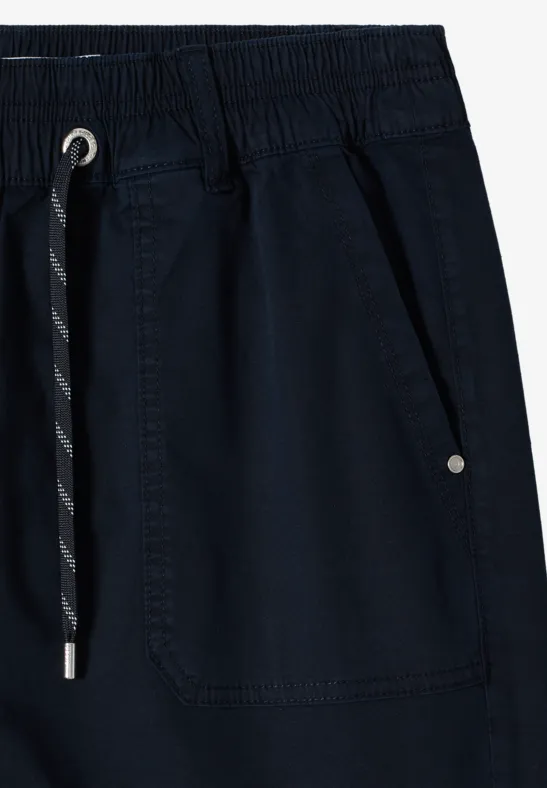 Lässige Shorts mit geradem Bein und Tunnelzug