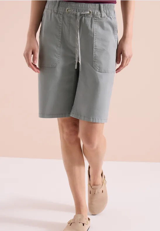 Lässige Kordelzug-Shorts mit geradem Bein
