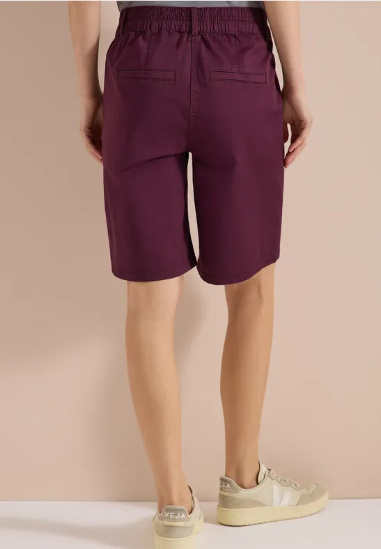 Lässige Twill-Shorts mit mittlerer Taille
