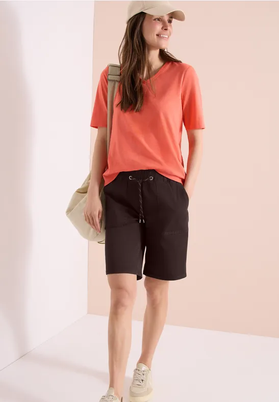 Entspannte Straight-Leg Twill-Shorts