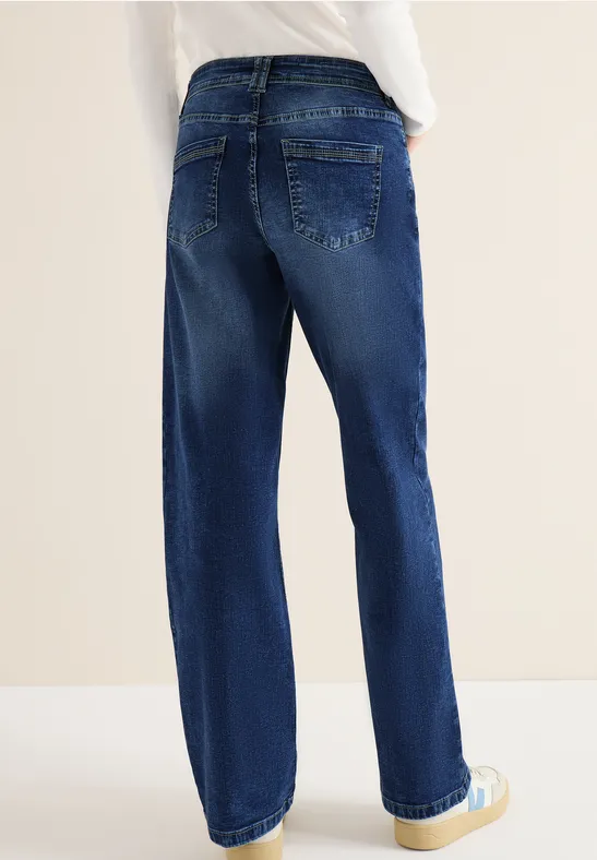 High-Waist Wide-Leg Jeans mit Knopfleiste