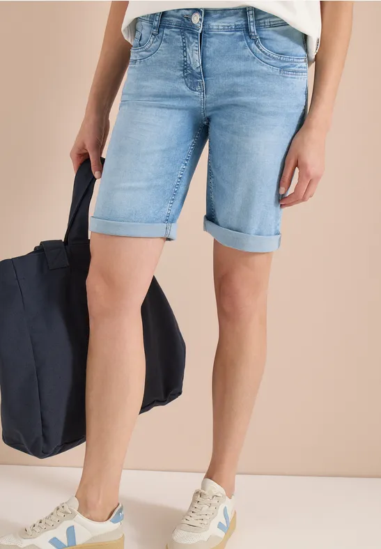 Schmale Denim Bermuda-Shorts