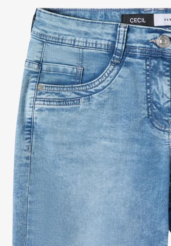 Schmale Denim Bermuda-Shorts