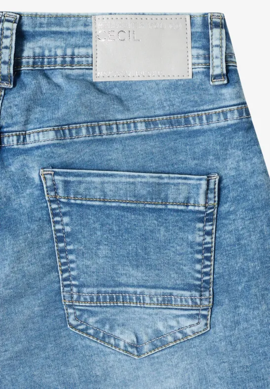Loose Fit High Waist Jeansshorts