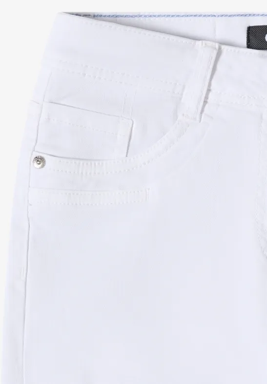High-Waist Slim-Leg Capri-Jeans