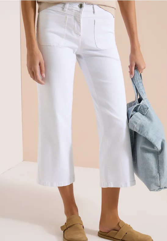 High-Waist Wide-Leg-Jeans in 7/8-Länge