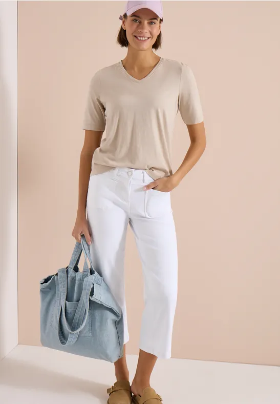 High-Waist Wide-Leg-Jeans in 7/8-Länge